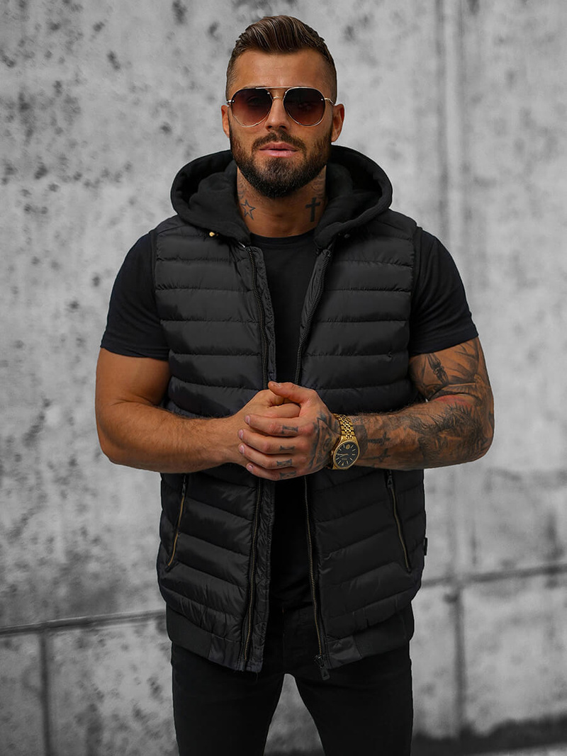 Безрукавка чоловіча Чорна OZONEE N/7135Z