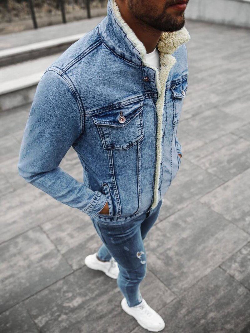 Kurtka męska jeans niebieska OZONEE BN/6627