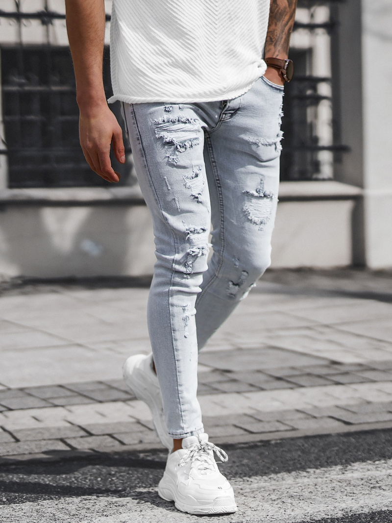 Spodnie jeansowe męskie szare OZONEE DO/2460/1