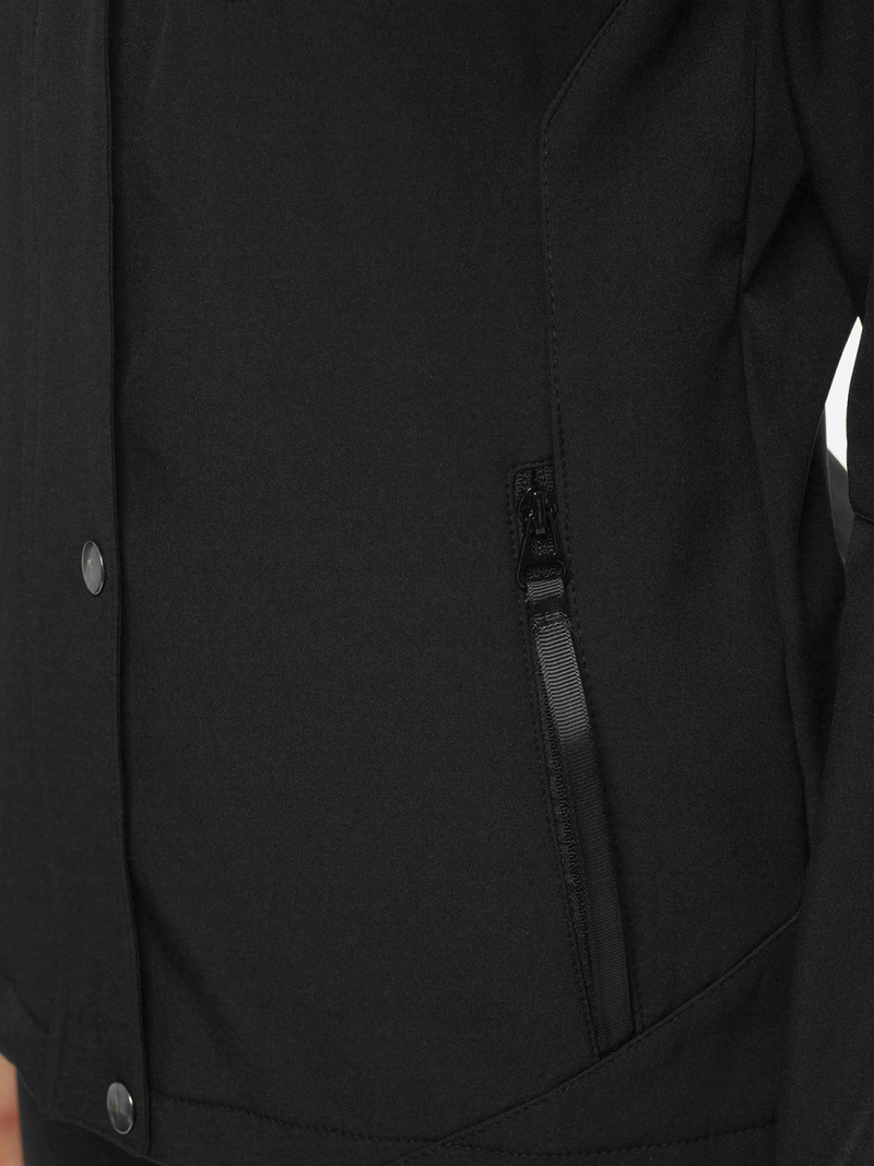 Kurtka softshell damska z kapturem czarna OZONEE JS/HD181/1