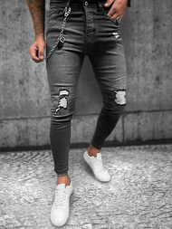 Spodnie jeansowe męskie szare OZONEE O/262SP