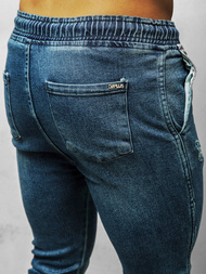 Spodnie jeansowe joggery męskie niebieskie OZONEE DJ/5672