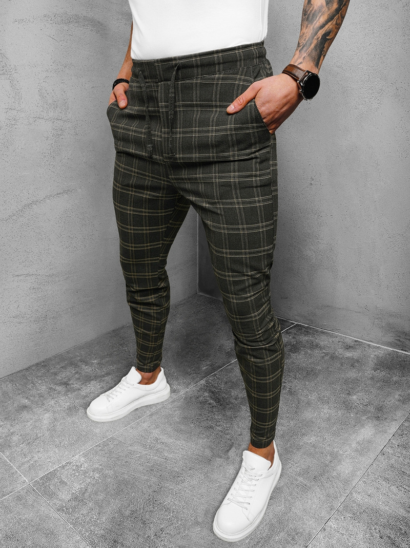 Spodnie męskie chino materiałowe grafitowe OZONEE DJ/2282/22