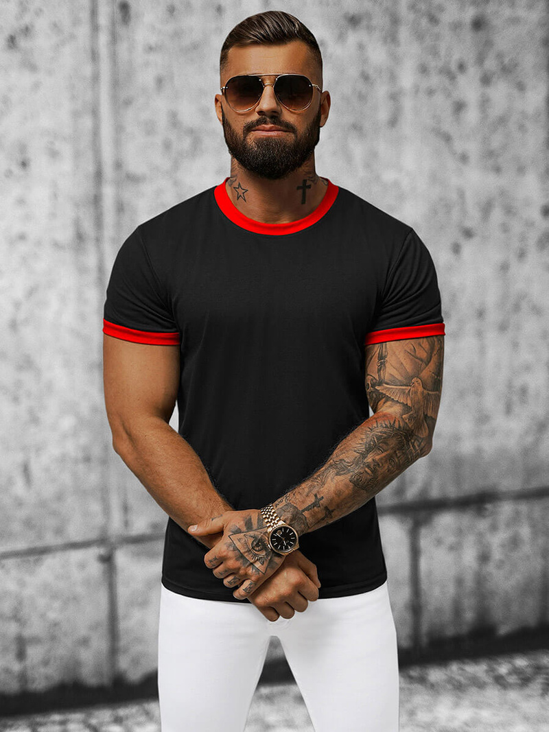 Футболка чоловіча Чорна OZONEE JS/8T83/3Z