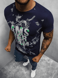 T-Shirt męski z nadrukiem granatowy OZONEE O/BL76