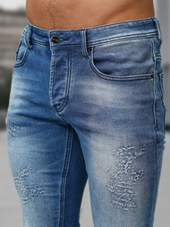Spodnie jeansowe męskie slim fit niebieskie OZONEE NB/MP0009BZ