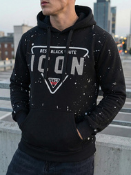 Bluza z kapturem męska czarna OZONEE JS/8B1737/3Z