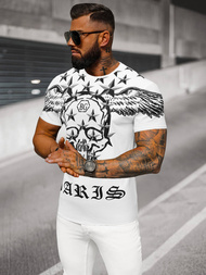 T-shirt męski slim fit biały OZONEE NB/MT3053Z