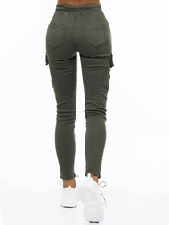 Spodnie damskie chino materiałowe khaki OZONEE O/LC647/29