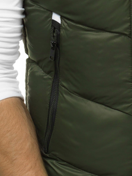 Kamizelka męska pikowana z kapturem zielona OZONEE N/6500