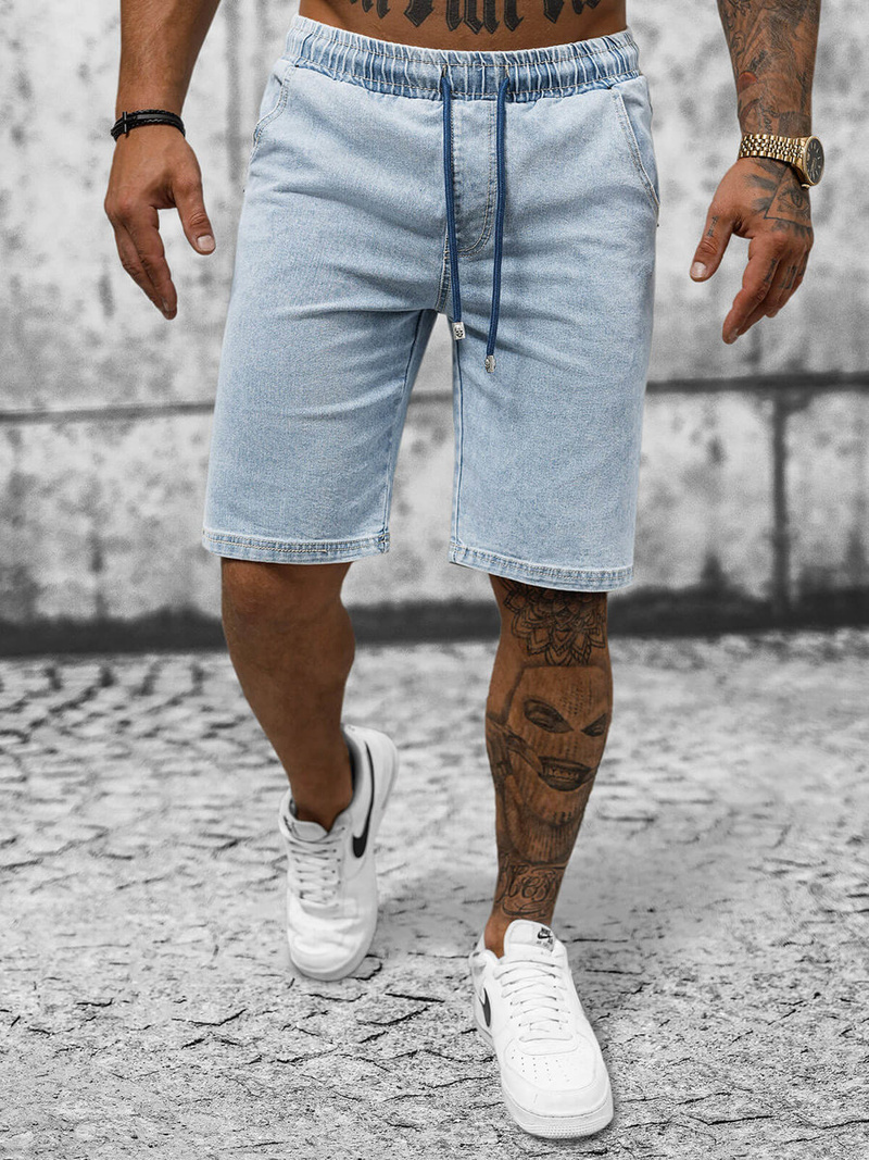 Spodenki męskie jeansowe jasno-niebieskie OZONEE NB/MP0273BC