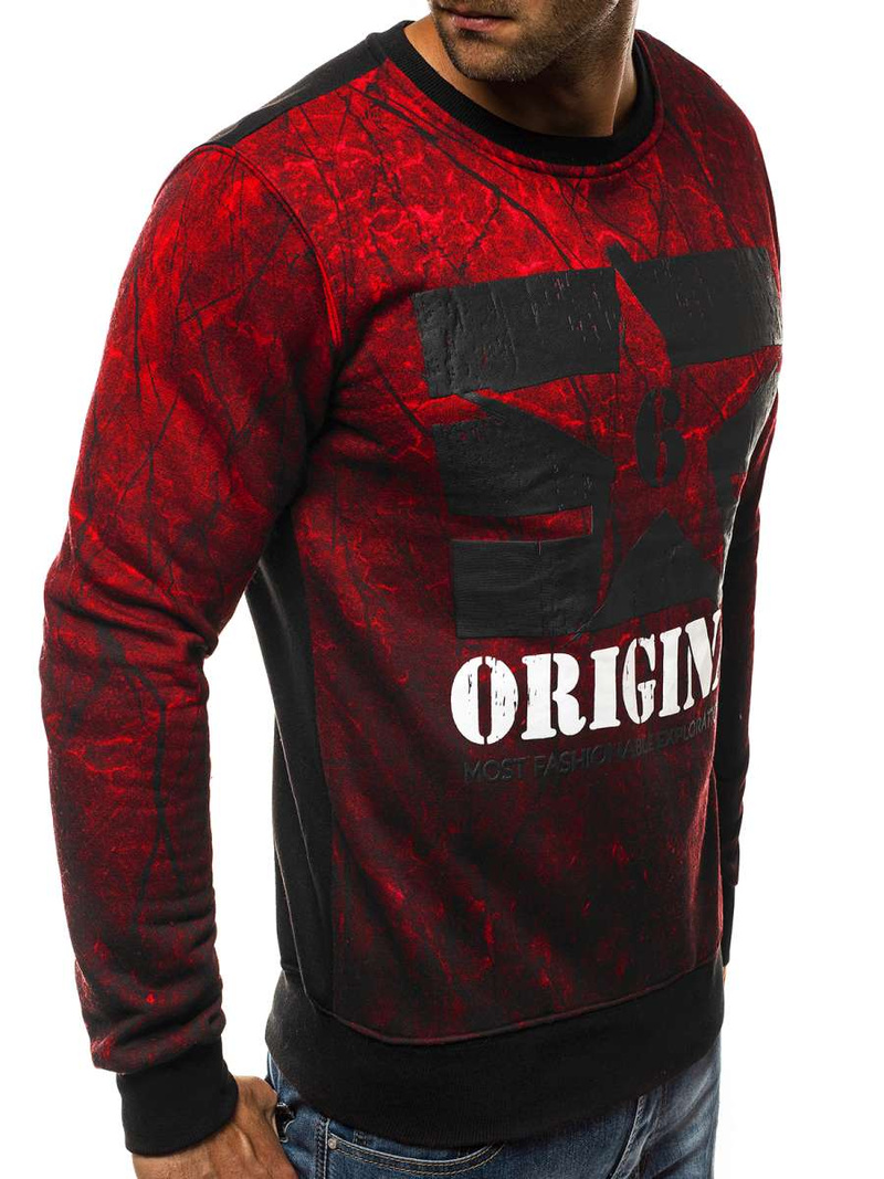 Bluza męska czerwona OZONEE JS/DD257