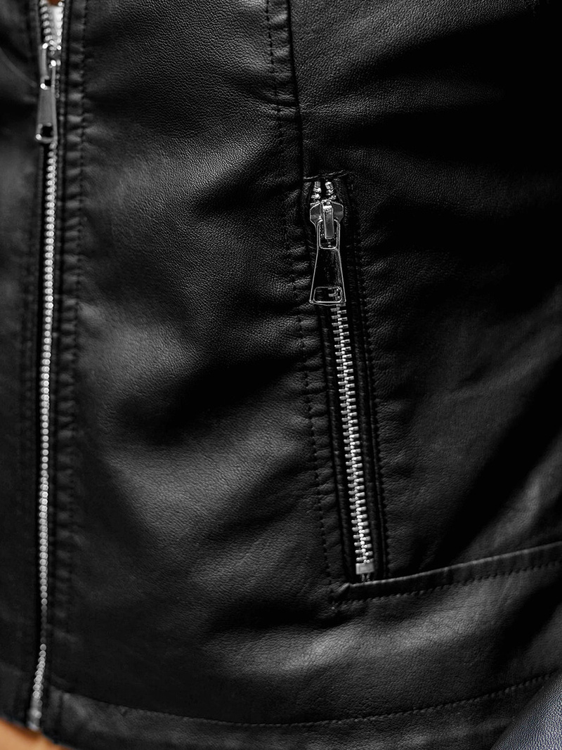 Kurtka skórzana damska czarna OZONEE JS/11Z8033