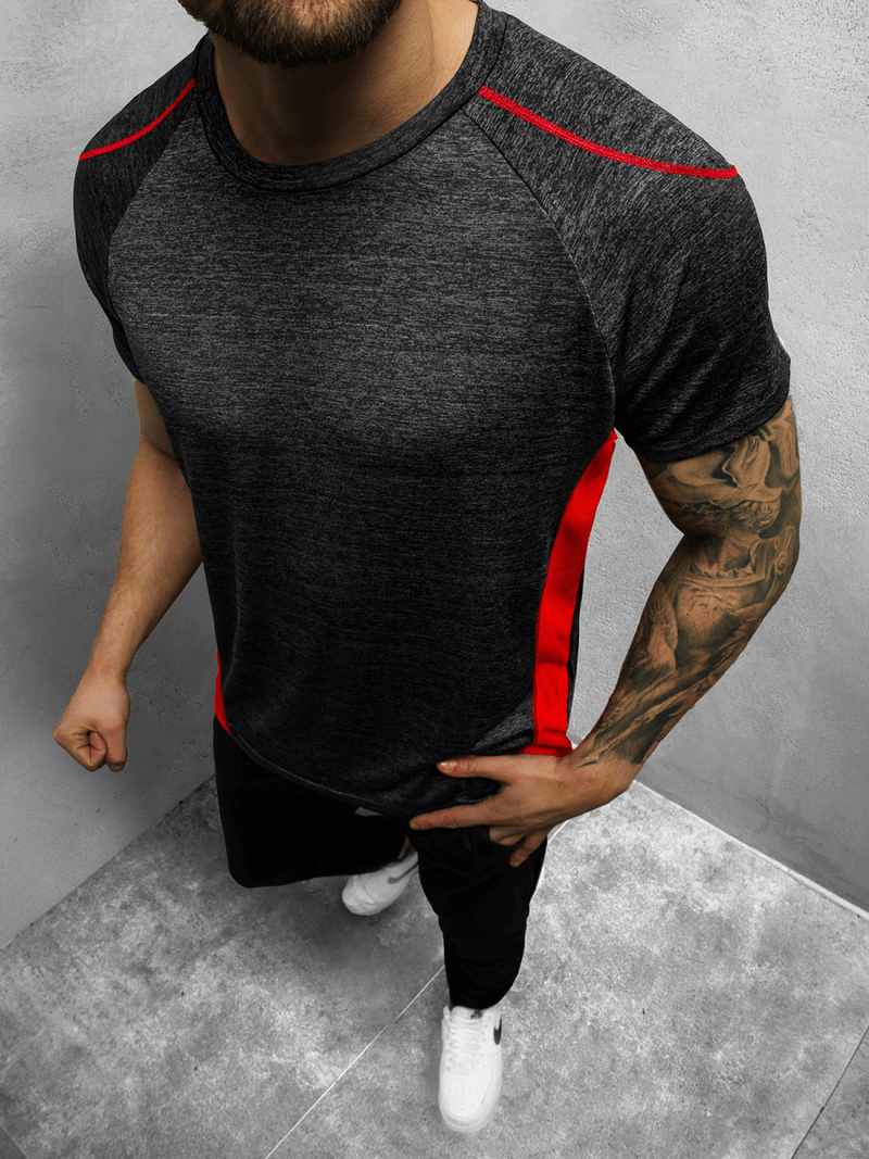 T-Shirt męski czarny OZONEE JS/HM074/1