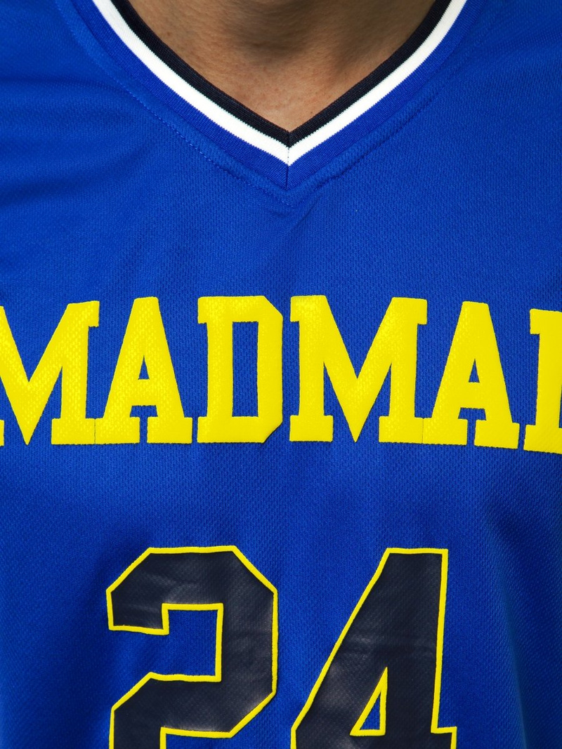 Koszulka bez rękawów męska z nadrukiem niebieska OZONEE JS/68S10176