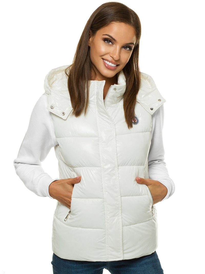 Стьобаний жіночий жилет біла OZONEE O/SW025/10