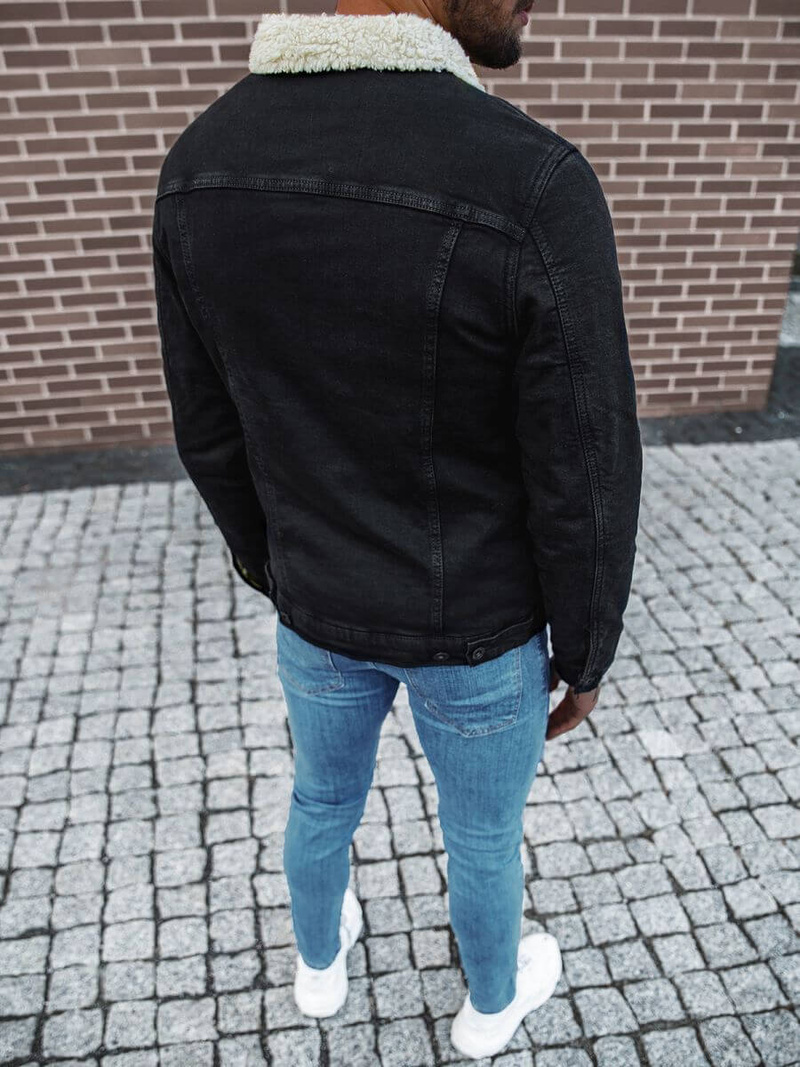 Kurtka męska jeans czarna OZONEE BN/7268