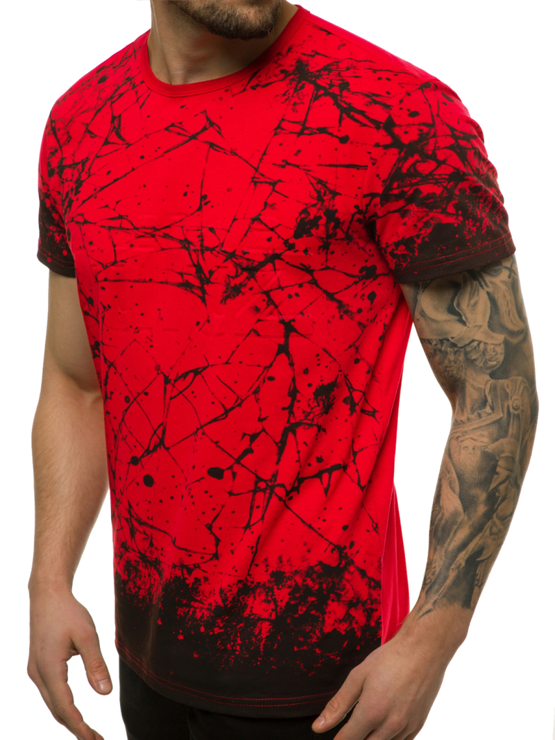 T-Shirt męski czerwony OZONEE JS/SS11019