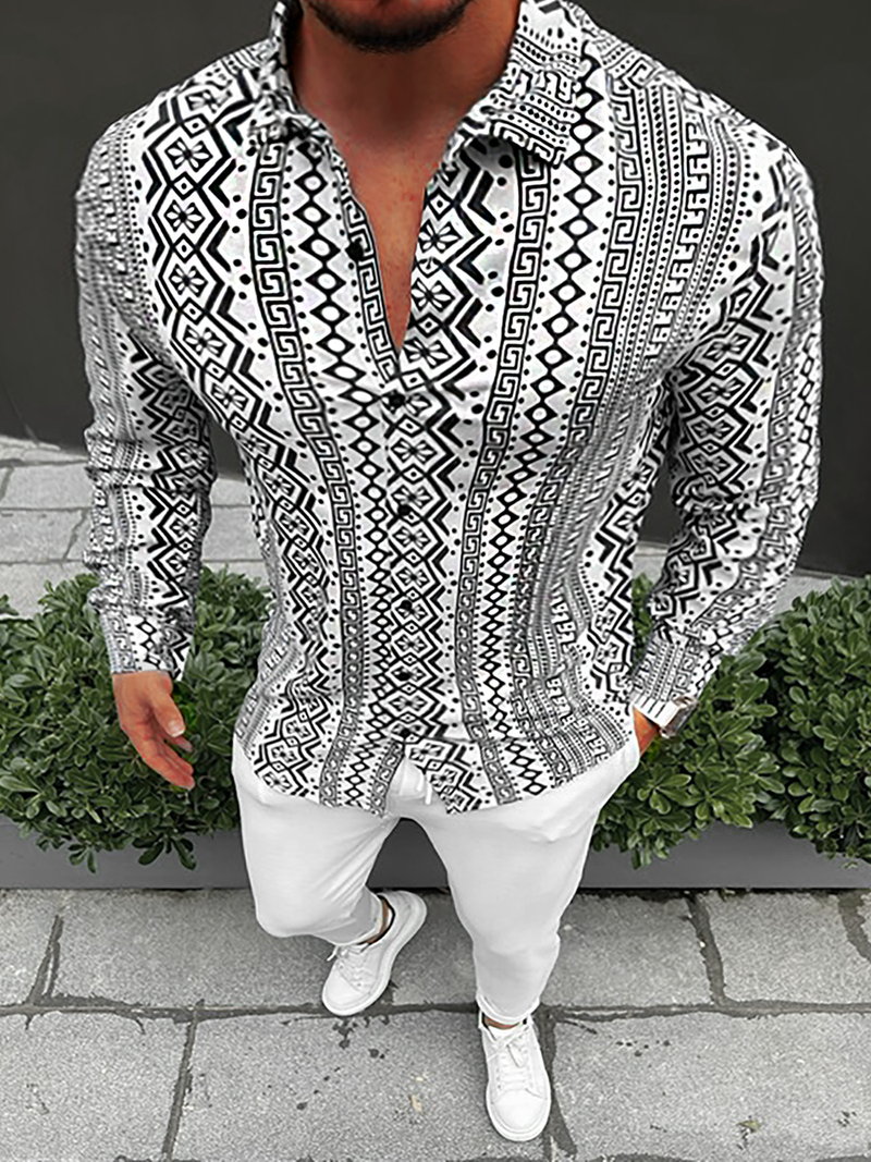 Koszula męska biało-czarna OZONEE E/9000/13