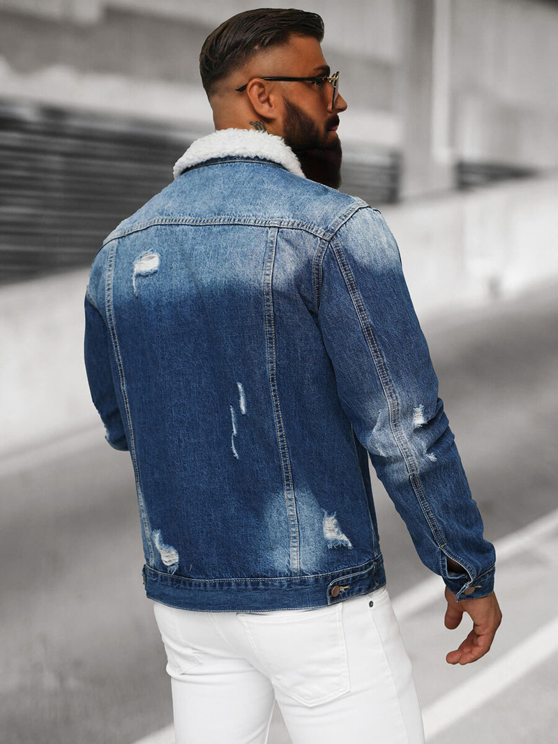 Чоловіча джинсова куртка cиня OZONEE NB/MJ502BZ