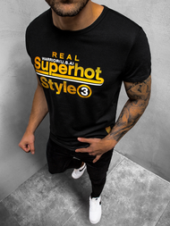 T-Shirt męski z nadrukiem czarny OZONEE JS/SS10903Z