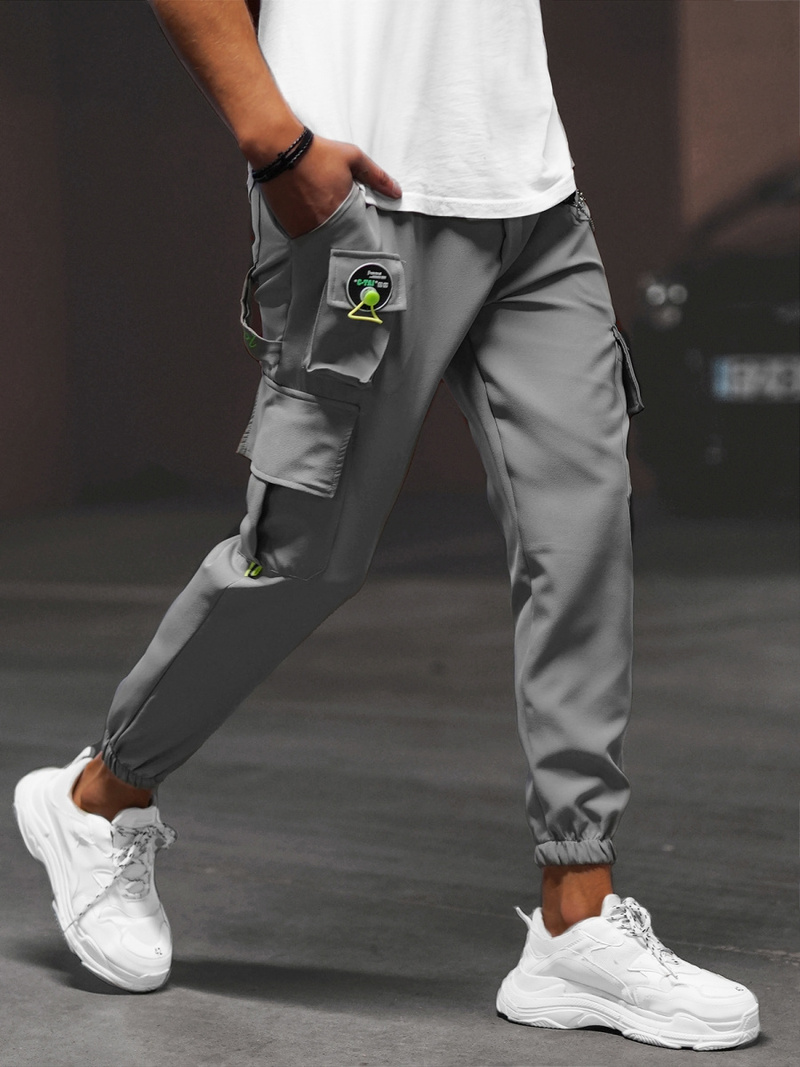 Spodnie męskie chino joggery szare OZONEE O/CP149Z