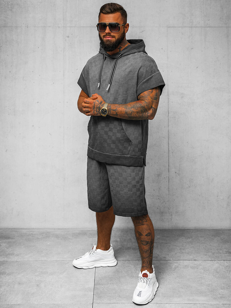 Komplet dresowy męski czarny OZONEE O/3C113/9