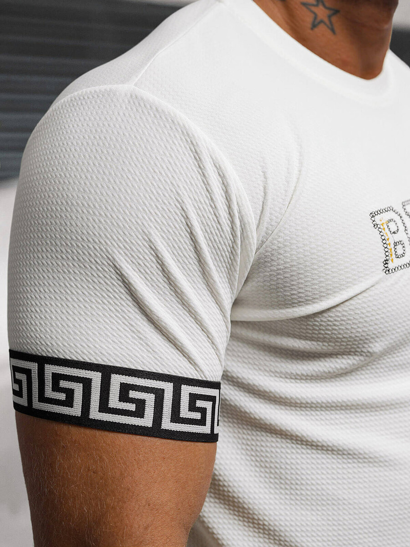 T-shirt męski biały OZONEE O/T7571