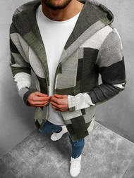 Bluza męska z kapturem zielona OZONEE N/3501Z 