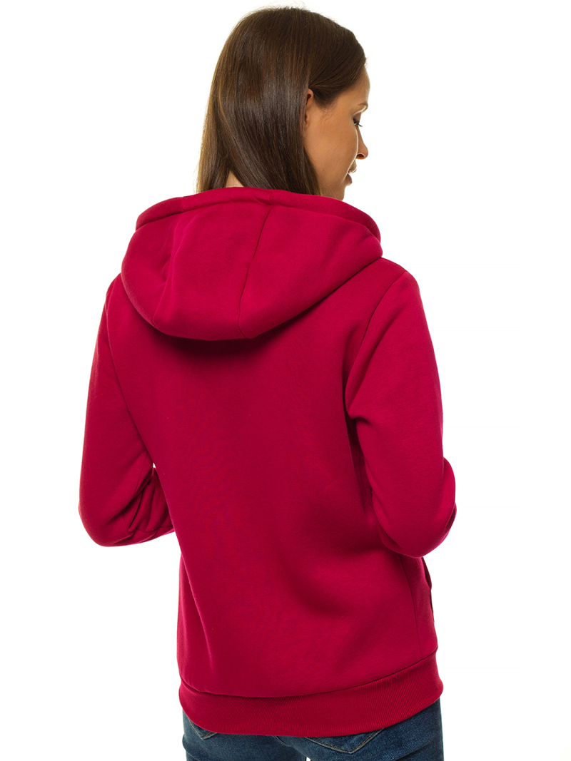 Bluza damska rozpinana z kapturem bordowa OZONEE JS/W03Z