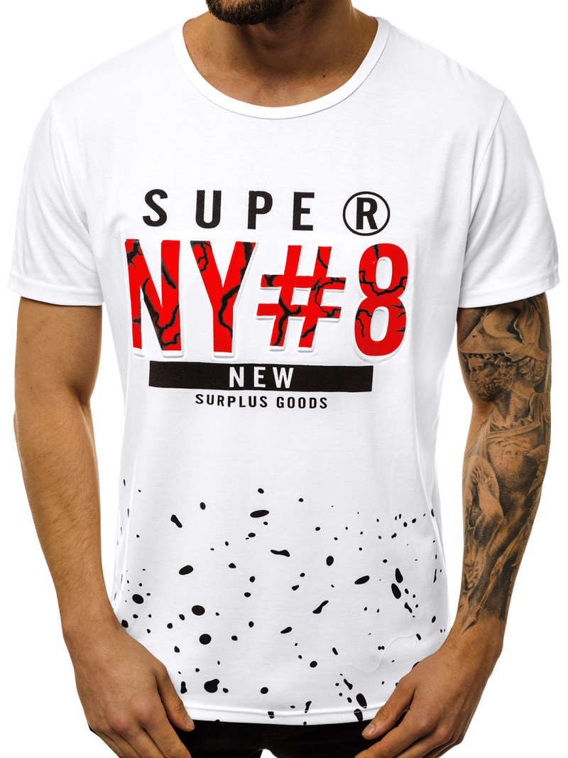 T-Shirt męski biały OZONEE JS/KS2028