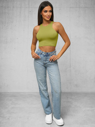 Top damski na ramiączkach oliwkowy OZONEE O/ZL-032