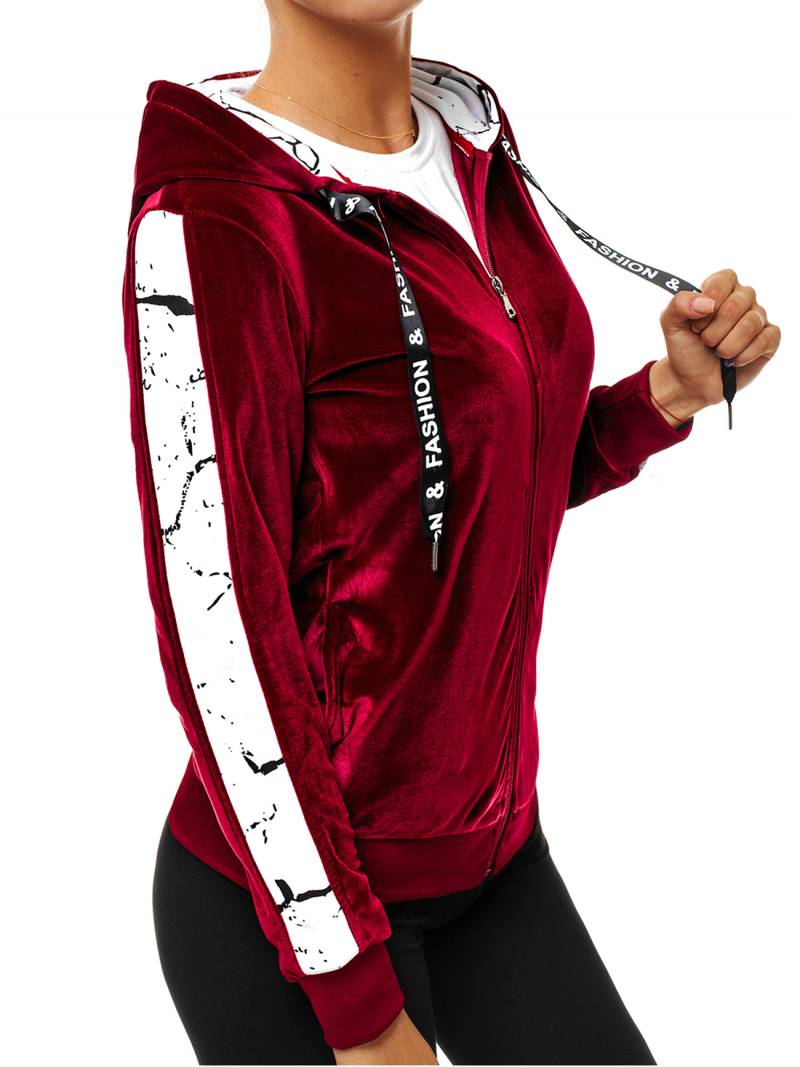 Bluza rozpinana damska bordowa OZONEE O/82270
