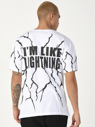 T-Shirt męski z nadrukiem biały OZONEE MR/21537