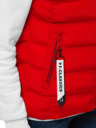 Kamizelka damska pikowana z kapturem czerwona OZONEE N/6812/11