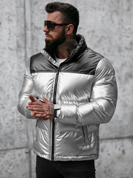 Kurtka męska pikowana srebrna OZONEE JB/JP1188/2Z