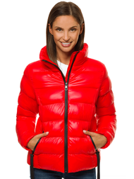 Kurtka pikowana damska czerwona OZONEE JS/M23061/5