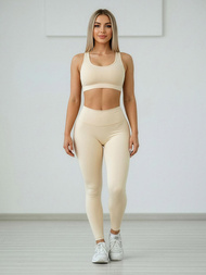 Legginsy damskie ecru OZONEE JS/17K580/1Z