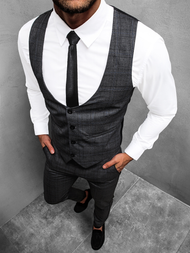 Чоловічий комплект - жилетка та штани чінос графіт OZONEE DJ/5614