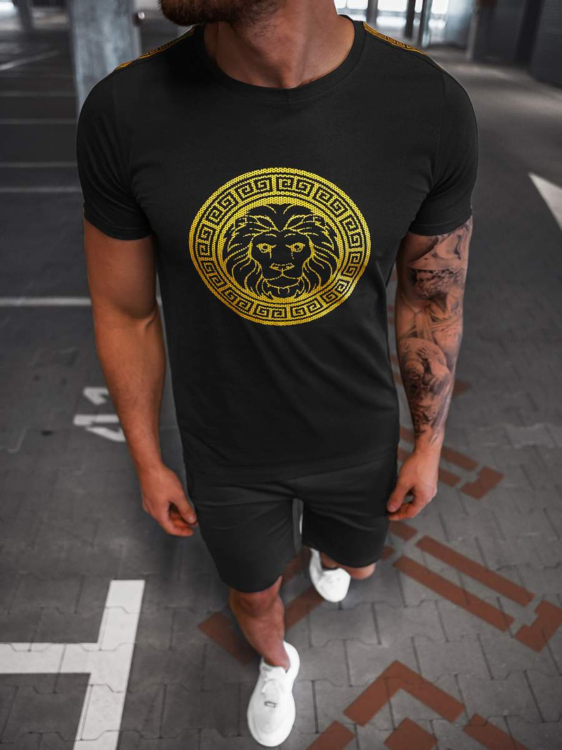 Чоловічий спортивний комплект Чорно-золотий OZONEE O/HM788