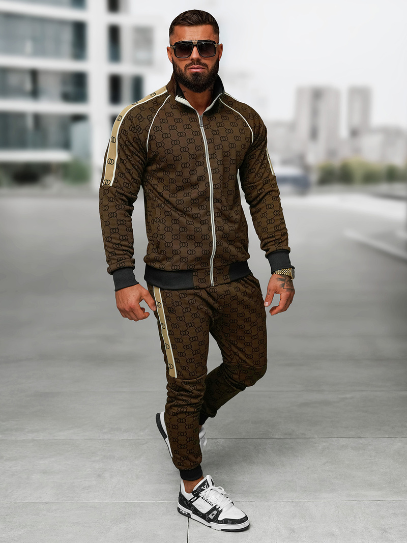 Спортивний костюм чоловічій Темно-Бежевi OZONEE O/FF5110AB