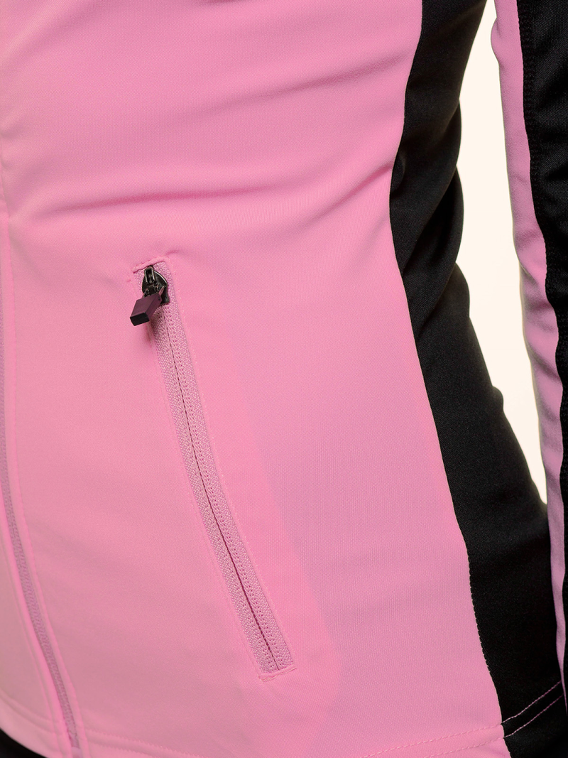 Bluza damska rozpinana różowo-czarna OZONEE JS/HD149/25