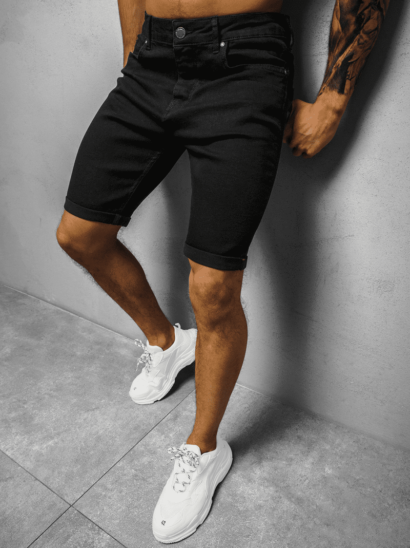 Spodenki męskie jeansowe czarne OZONEE DR/K139/80