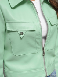 Kurtka skórzana damska miętowa OZONEE O/G117