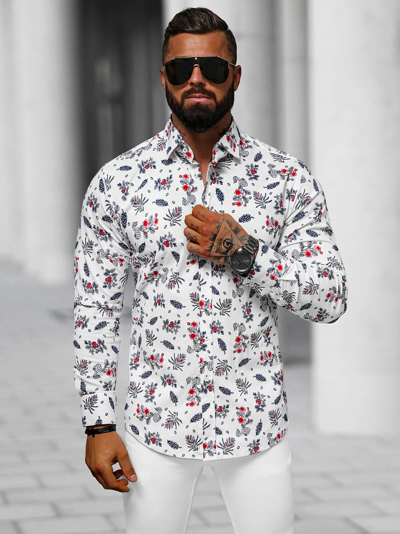 Класична сорочка чоловіча Бiла OZONEE O/733914