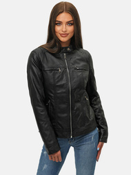 Kurtka skórzana damska czarna OZONEE JS/11Z8010