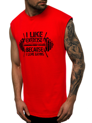 Koszulka bez rękawów męska czerwona OZONEE MACH/M1210