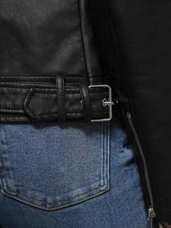 Kurtka skórzana damska ramoneska czarna OZONEE JS/11Z8062