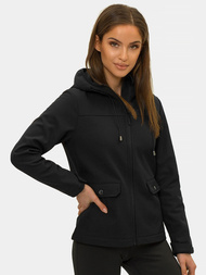 Kurtka softshell damska z kapturem czarna OZONEE JS/HD182/1