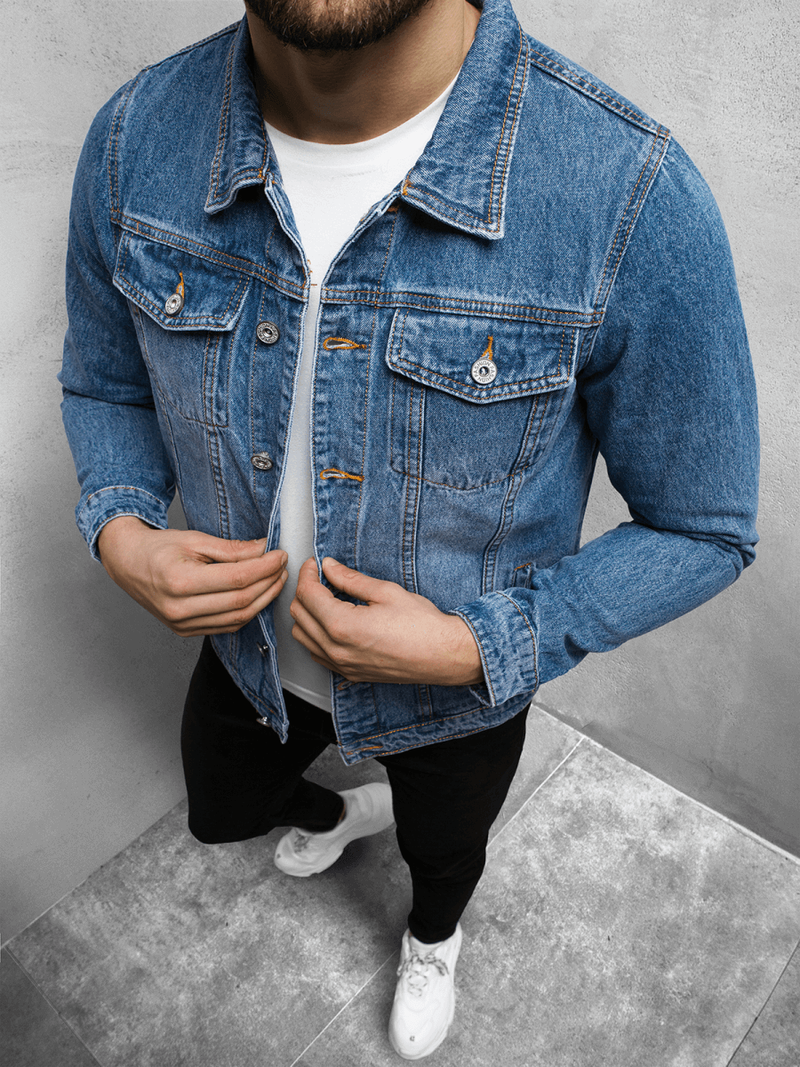 Куртка чоловіча джинсова cиня OZONEE T/7518